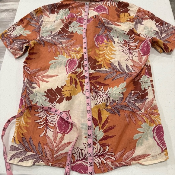 Aeropostale “The Resort Shirt” Orange/Gold Floral/Fauna Cotton Men’s Size Small - Picture 5 of 9
